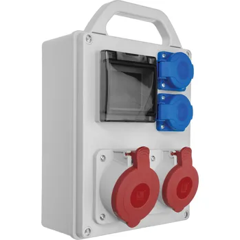 Rozvaděč Přenosná rozvodnice R-BOX 4S 32A/5P 16A/5P 2x250V IP44 B.1701R Pawbol