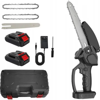 Motorová pila ŘETĚZOVÁ PILA BEZUHLÍKOVÁ AKUMULÁTOROVÁ 8” 2x AKU 21V PILKA NA VĚTVE