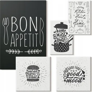 Obraz Sada obrazů pro dekoraci kuchyně - Galerie kulinářských inspirací, vaření 5 kusů
