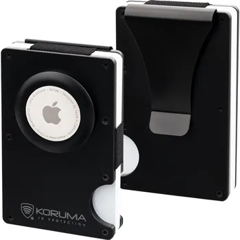 Peněženka Hliníkové pouzdro na karty s držákem AirTag od Apple (černé) - KUK-68TAGBL