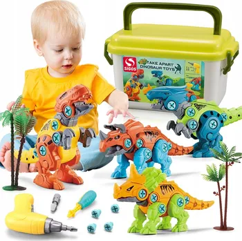 ostatní stavebnice Stavebnice Dinosauři na kroucení + šroubovák a šroubovák