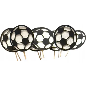 Obraz Toppery na muffiny, zákusky, ovoce - sada 12 ks – Motiv fotbalu