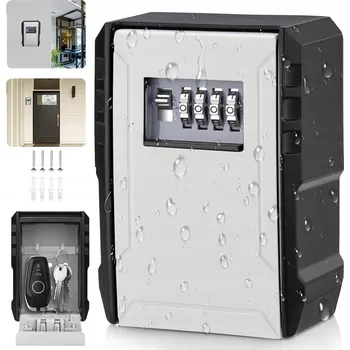Trezor KOVOVÝ SEJF NA KLÍČE VENKOVNÍ SKŘÍŇKA VODĚODOLNÝ S KÓDEM