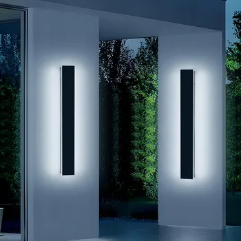 Nástěnné svítidlo 1 Ks LED fasádní nástěnné svítidlo venkovní dlouhé 9W 30cm bílá studená