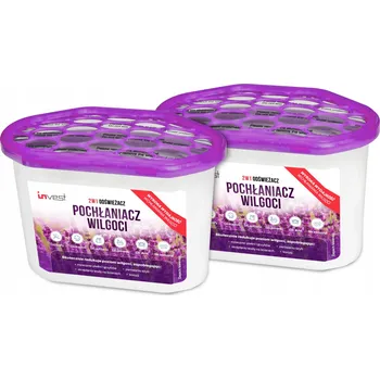 Odvlhčovač vzduchu 2X POHLCOVAČ VLHKOSTI ODVLHČOVAČ VZDUCHU INVEST 230g VŮNĚ LEVANDULE