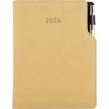 Diář Diář GEP B5 týdenní s propiskou, 2026, béžová (- akční cena jen do vyprodání zásob -)
