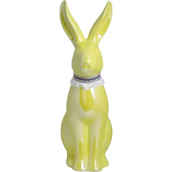 Obraz KERAMICKÁ DEKORACE - VELKÝ SEDÍCÍ ZAJÍC KRÁLÍK žlutý II