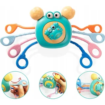 Hračka pro nejmenší VZDĚLÁVACÍ HRAČKA KRAB S KÁBLY PRO MIMINKA MIMINKA, TŘÍDIČKA NA PROŘEZÁVÁNÍ KOUSKŮ 18M+