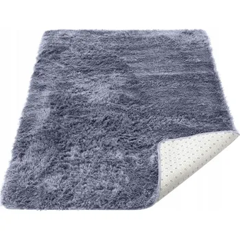 Koberec KOBEREC 170x120 CM PLYŠOVÝ TMAVĚ ŠEDÝ MĚKKÝ SHAGGY CHLUPATÝ SILNÝ