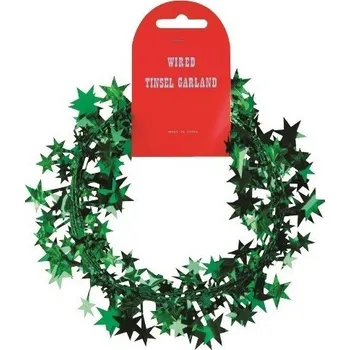Vánoční dekorace Řetěz s drátkem - zelená - 5510-05