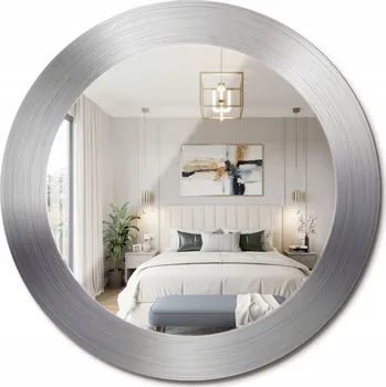 Zrcadlo Zrcadlo s potiskem do koupelny, kuchyně, předsíně, imitace kovu, průměr 60 cm