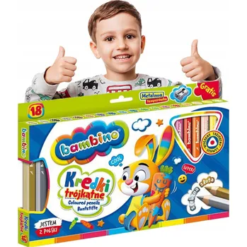 Pastelka Trojúhelníkové pastelky Bambino 18 barev + ořezávátko