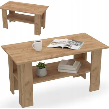 Konferenční stolek Konferenční stolek Bracia Mebelek obdélníkový 100 x 50 x 52 cm dub craft zlatý