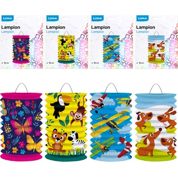 Party dekorace Lampion 15cm válec dětský LUMA mix 3