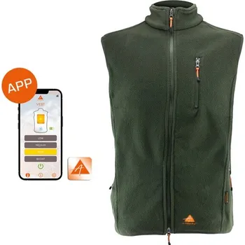 Pánská vesta AlpenHeat FIRE-FLEECE vyhřívaná vesta s APP - Zelená Velikost: XS