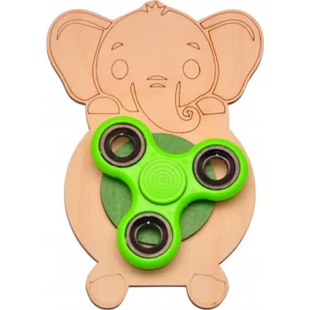 Obraz DEKORACE Z PŘEKLIŽKY SLON NA SENZORICKOU MANIPULAČNÍ DESKU ZELENÝ SPINNER