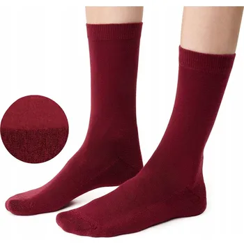 Termoaktivní ponožky polofroté, merino vlna, do těžších bot 35-37 BORDO (bordó)