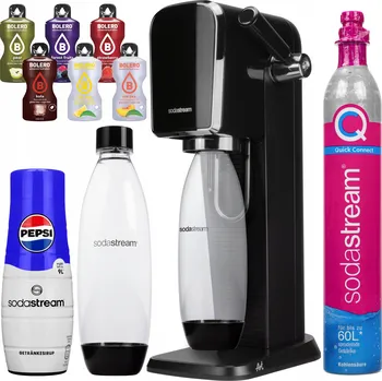 Výrobník sody Výrobník sody SodaStream ART černý 1 l s lahví a sirupem Pepsi
