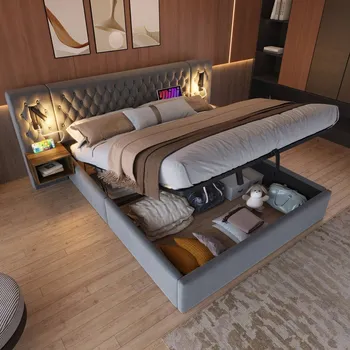 Postel Jednolůžková dřevěná postel Arhatreya 180x200 cm šedá