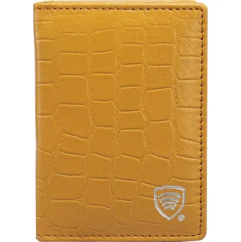 Peněženka Malá kožená peněženka na kreditní karty RFID (žlutá, Croco) - KUK-77TCRYLW
