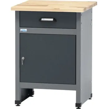 Konferenční stolek Odkládací stolek Küpper 600 x 840 x 600 mm 1 zásuvka 1 dvířka antracit šedá