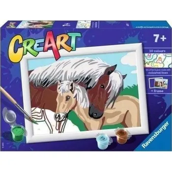 Dřevěná hračka Omalovánka CreArt pro děti Koníci