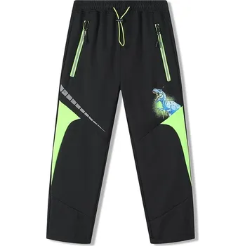 Chlapecké kalhoty CHLAPECKÉ SOFTSHELLOVÉ KALHOTY - ČERNO/ ZELINKAVÁ HK9783 Velikost: 110, Barva: Černo/zelinkavá