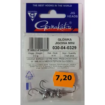 Rybářský háček Jigová hlavička Gamakatsu Mini 3g háček č. 4