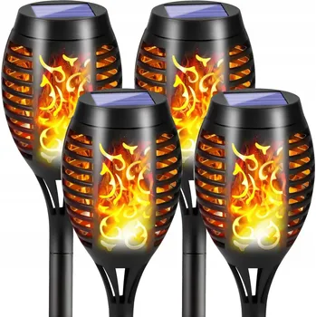 Venkovní osvětlení Solární lampa zapichovací ledrgb černá 49 cm 4 ks