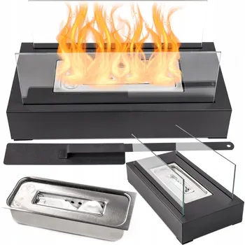 Biokrb Volně stojící biokrb ocelovo-skleněný černý/stříbrný 35x18x16 cm 0,30 l