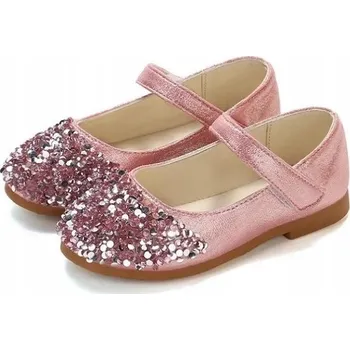 Dívčí baleríny LESKLÉ STŘEVÍČKY BALERÍNKY NÁVŠTĚVNÍ BOTIČKY PRO DÍVKY 17CM vel. 28