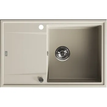 Granitový dřez Laveo Dřez 1 komorový s odkapávačem Megalo, granit - SBE_411T, béžový