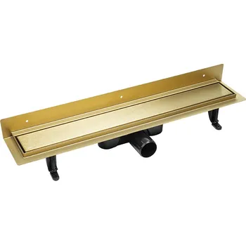 Laveo Sprchový odtokový žlab ke stěně Basso 50 cm - COB_G51D, zlatá kartáčovaná