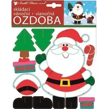 Vánoční dekorace Skládací papírová ozdoba -&nbsp;Santa -&nbsp;23 x 19 cm - 10348
