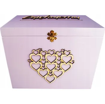 Dárková krabička Dřevěná LAVENDOVÁ KRABIČKA KRABIČKA na OBÁLKY přání svatba SVATEBNÍ HOSTINA