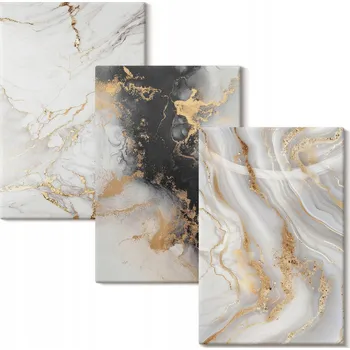 Obraz Sada obrazů pro dekoraci Abstraktní bílé černé vzory 3x 40x60 cm