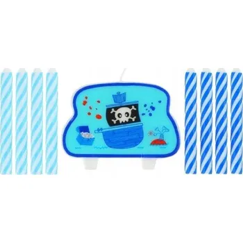 Dortová svíčka Svíčky Ahoj 9ks Narozeninová svíčka Pirátská Pirát