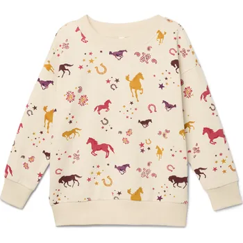 Chlapecká mikina 710579 - Tchibo - Dětská mikina s počesanou vnitřní stranou - pro dívky - vel. 98/104 - barva: bílá