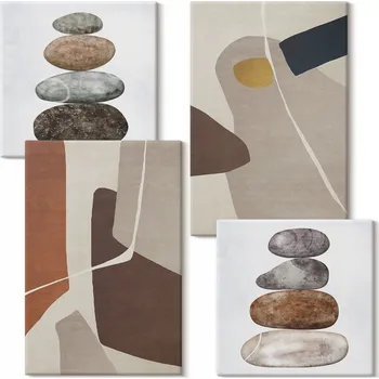 Obraz Vícedílný Obraz Na Plátně Sada Abstraktní boho tvary 4 kusy