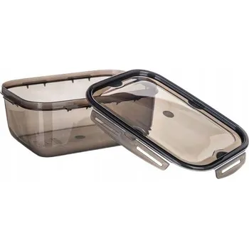 Dóza na potraviny PLASTOVÁ NÁDOBA s klipovým uzávěrem 1 L KOUŘOVÁ na jídlo potraviny box