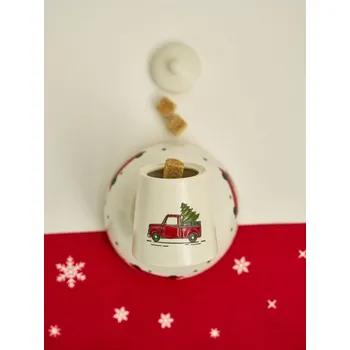 Vánoční dekorace Sinsay - Vánoční cukřenka s motivem vozidla a stromečku - červená - 488GJ-33X - 488GJ-33X-ONE