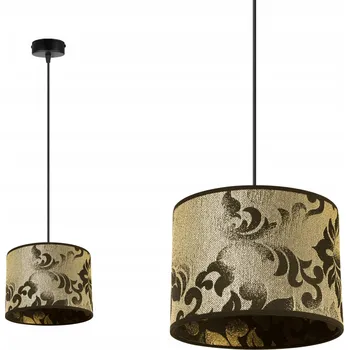 ZÁVĚSNÉ STROPNÍ SVÍTIDLO JEDNODUCHÝ LUSTR SE ZLATÝM STÍNIDLEM DO JÍDELNY OBÝVACÍHO POKOJE