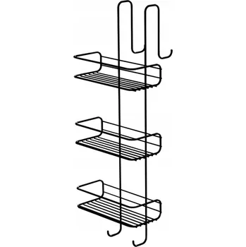 Drátěná police Gedy CHROM LINE police do sprchy závěsná, 240x680x220mm, černá mat