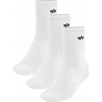 Pánské ponožky Ponožky Alpha Industries Basic Socks White - 3 páry 43/46
