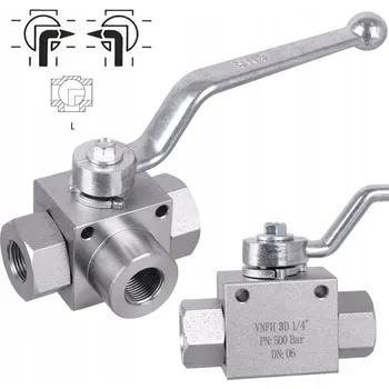 Instalatérský materiál Kulový kohout 1/4 500 bar 3-cestný pro instalaci myčky na nádobí typ L t-rozdělovač