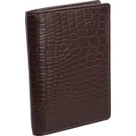 Tenká kožená peněženka RFID k registraci do bundy (Hnědá, Croco) - KUK-82CRBR
