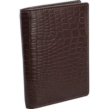 Peněženka Tenká kožená peněženka RFID k registraci do bundy (Hnědá, Croco) - KUK-82CRBR