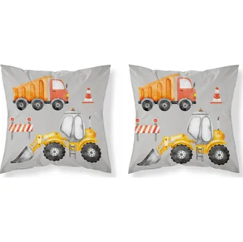 Povlak na dekorativní polštářek Povlak na polštář 40x40 Veselá konstrukce oranžová Detexpol