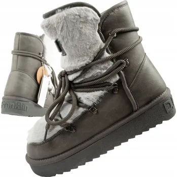 Dámská zimní obuv Dámské zimní sněhule D.Franklin vel. 37, módní, s kožíšek podšívkou, šedé