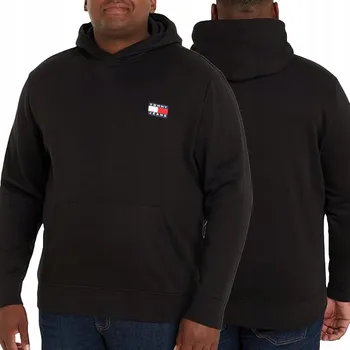 Pánská mikina Tommy Jeans pánská mikina černá klokanka s kapucí plus size DM0DM17988 5XL